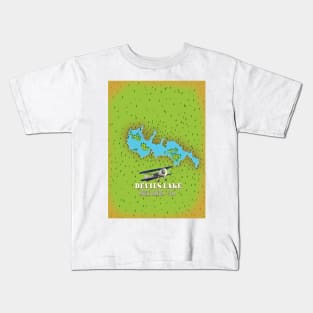 Devi's Lake North Dakota USA map Kids T-Shirt